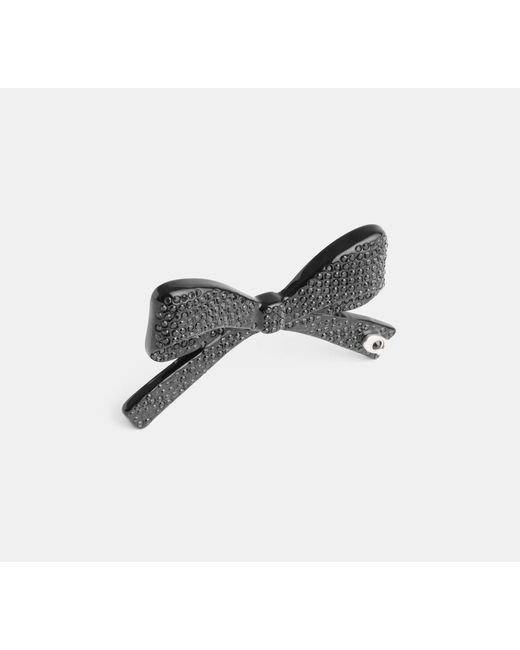 COACH Black Pavé Bow Barrette