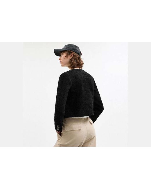 COACH Black Heritage C Boucle Jacket
