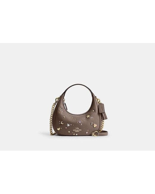 COACH Black Carmen Mini Crossbody Bag With Rivets