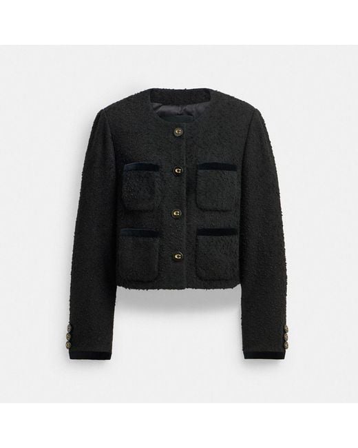 COACH Black Boucle Jacket