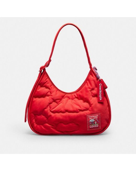 COACH Coachtopia Loop Ergo Bag With Cloud Quilting in Red | Lyst