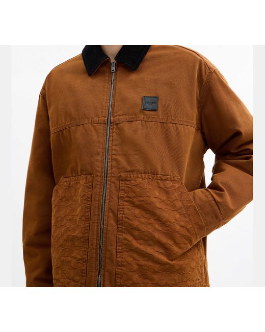 COACH Brown Work Jacket With Quilted Lining for men