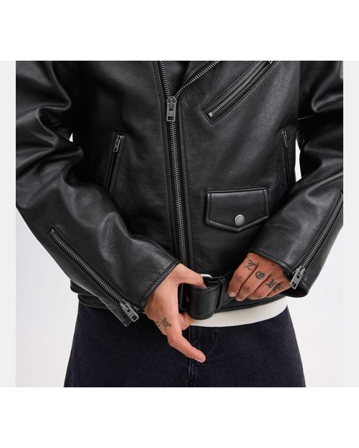 COACH Black Moto Jacket for men