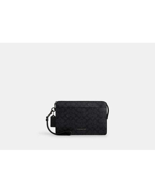 COACH Black Zip Pouch for men