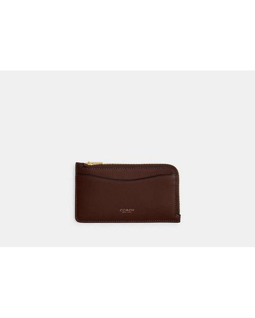 COACH Brown New York Zip Card Case