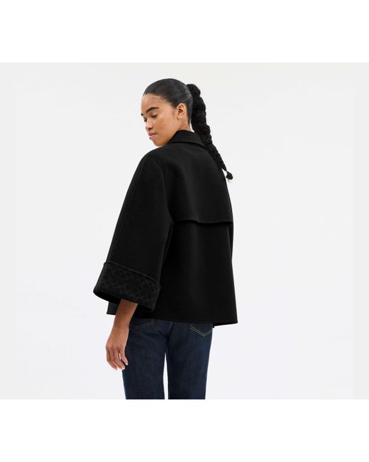 COACH Black Wool Swing Coat