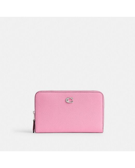 COACH Pink Essential Medium Zip Around Wallet