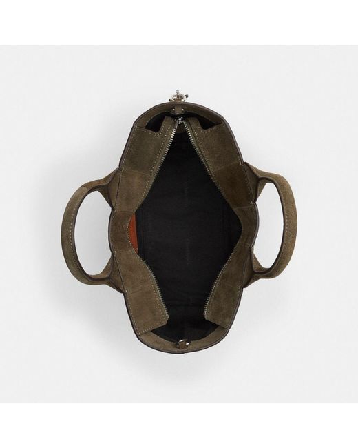 COACH Brown Ego Small Tote Bag In Upcrafted Suede