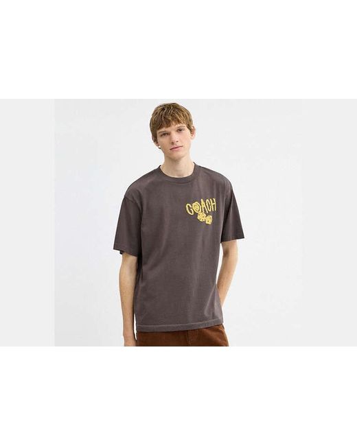 COACH Black Dice Relaxed T-Shirt for men