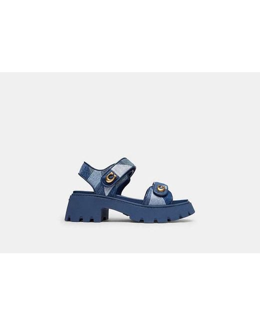 Sandales À Plateforme Brynn Avec Patchwork En Pour Femmes, Taille COACH en coloris Blue