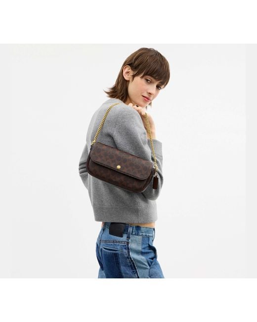 COACH Black Brook Flap Chain Bag