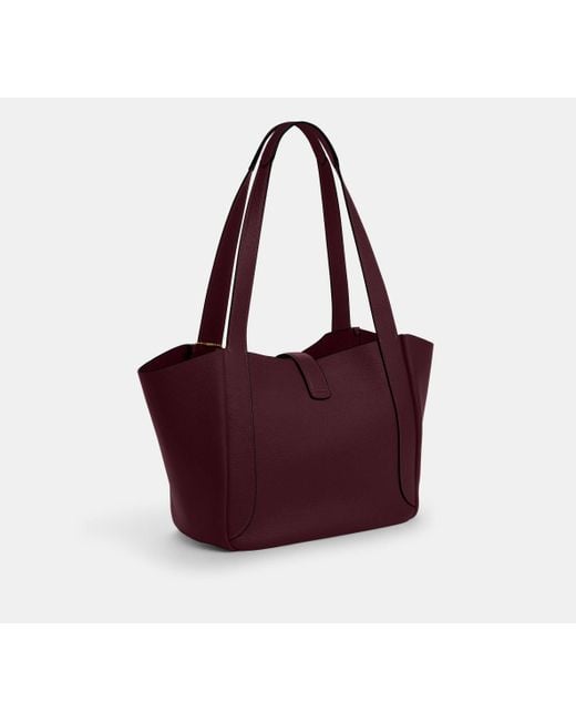 Borsa Larga Hadley Con Chiusura Girevole di COACH in Red