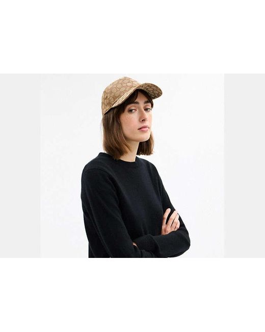 COACH Black Signature Jacquard Baseball Hat