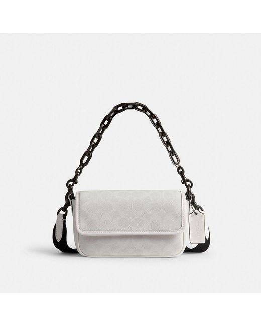 COACH Black Charter Flap Crossbody Bag 18 In Signature Canvas for men