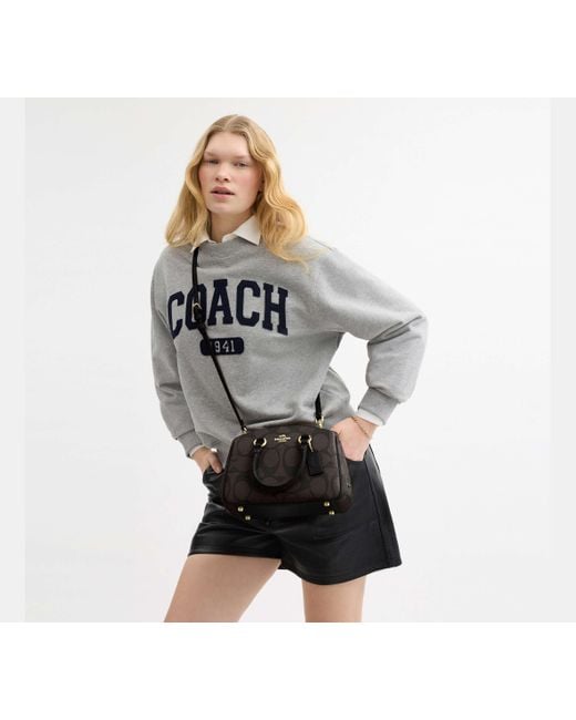 COACH Black Savannah Kleine Carryall Aus Signature Canvas