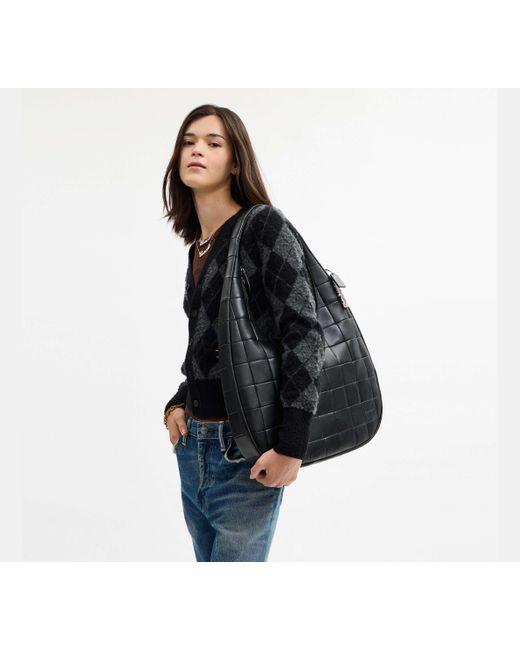 COACH Black Alter/Ego Large Crescent Shoulder Bag