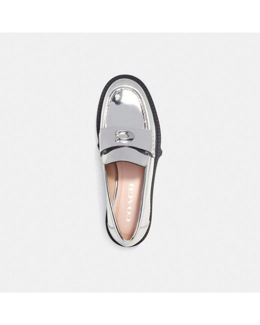 COACH Leah Metallic Leather Loafer