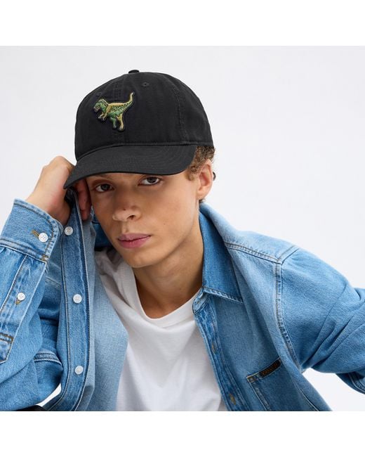 COACH Black Rexy Patch Baseball Hat for men