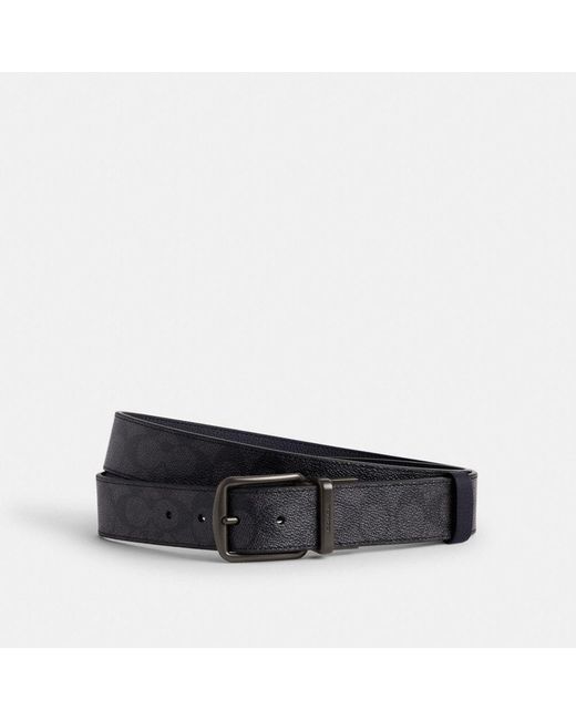 COACH Black Boxed Harness And Signature Buckle Cut To Size Reversible Belt%2c 38mm for men