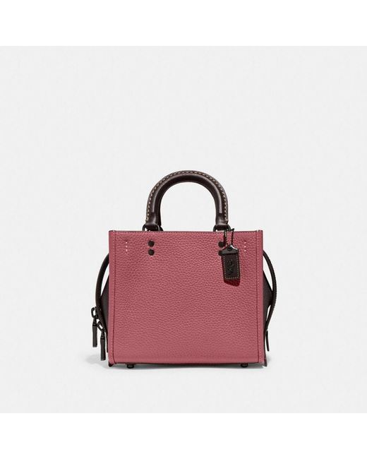 COACH Rogue 20 In Colorblock Regenerative Leather in Pink Lyst