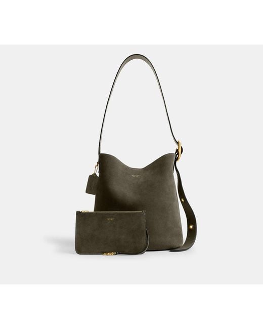 COACH Black Bleecker Bucket Bag