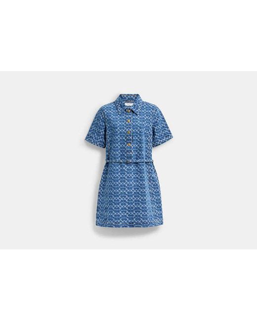 COACH Blue Signature Denim Dress