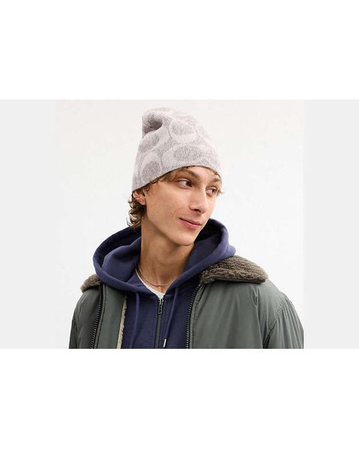 COACH Black Maxi Signature Knit Beanie