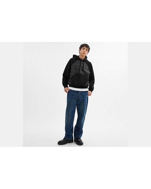 COACH Black Signature Hoodie for men
