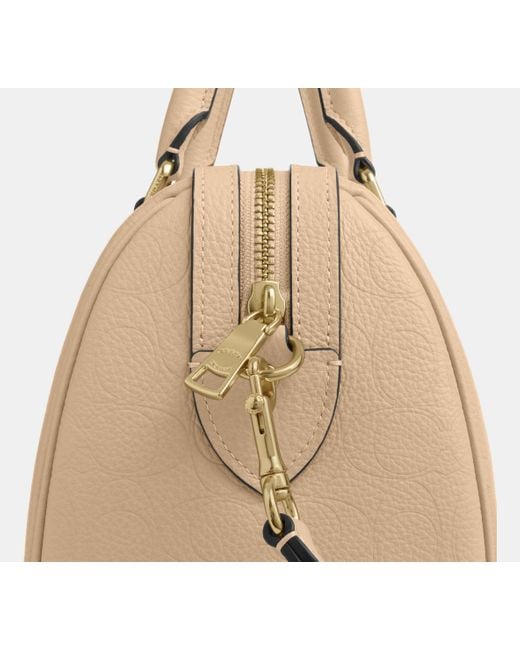 COACH Black Rowan Satchel Aus Signature Leder