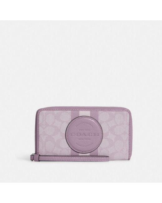 Grand portefeuille pour téléphone Dempsey COACH en coloris Purple