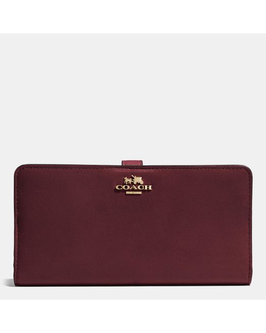 COACH Red Skinny Wallet In Leather