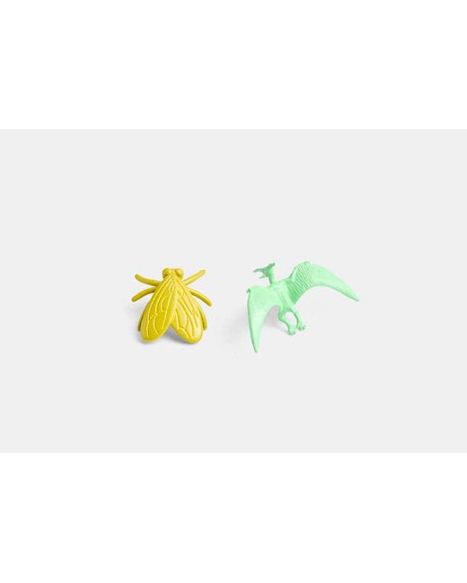 COACH Black Fly Dinosaur Mismatch Brooch Set