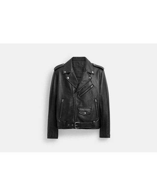 COACH Black Moto Jacket for men