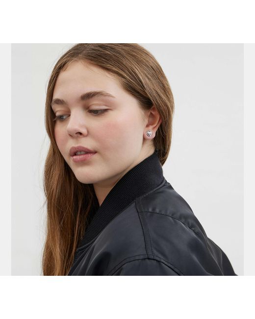 COACH Black Halo Heart Stud Earrings