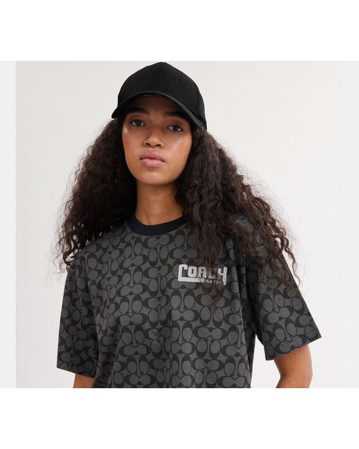 COACH Black Baseball Hat With Embroidery