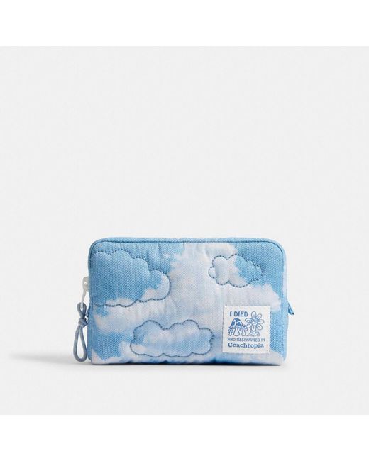 COACH Blue Coachtopia Loop Pouch With Cloud Print
