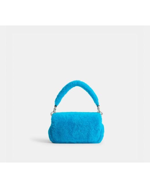 COACH Blue The Lil Nas X Drop Tabby Shoulder Bag 18 In Shearling