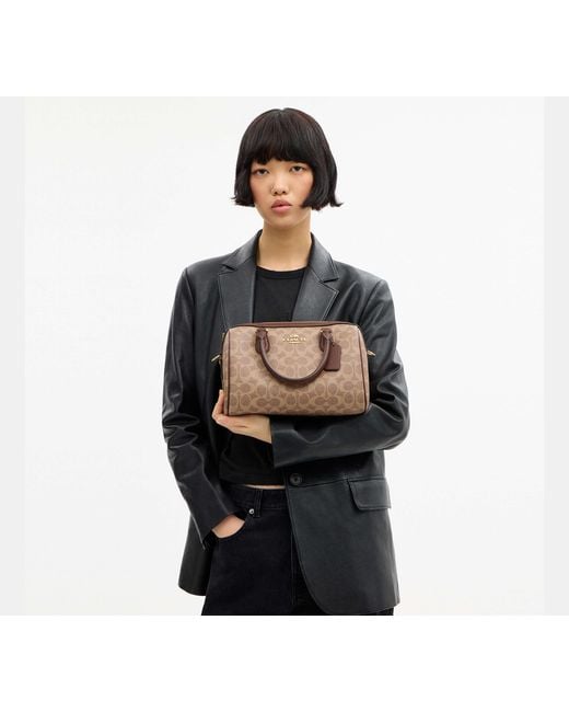 COACH Black Rowan Satchel Bag