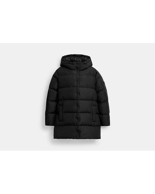 COACH Black Mid Puffer Jacket