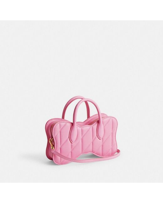 COACH Pink Bow Bag With Quilting