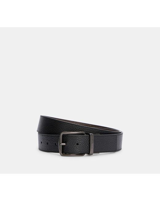 COACH Black Boxed Plaque And Harness Buckle Cut To Size Reversible Belt, 38 Mm for men