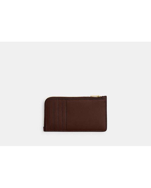 COACH Brown New York Zip Card Case