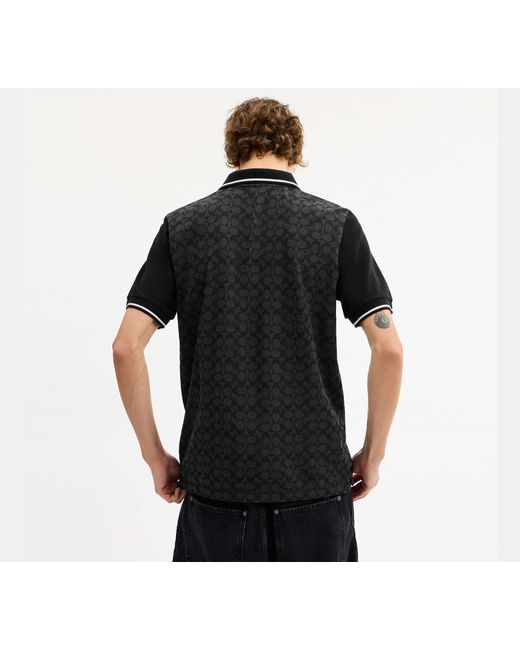 COACH Black Signature Polo for men