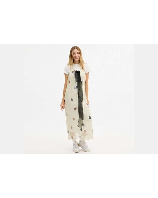 COACH Black Printed Organza Balloon Dress