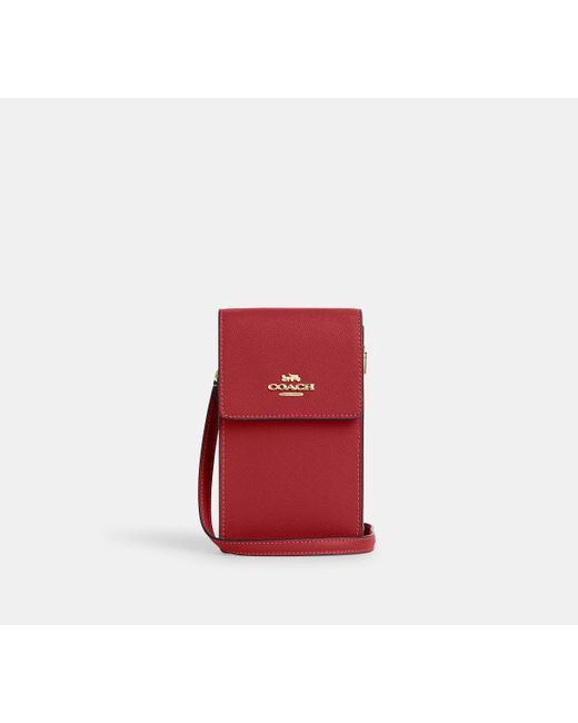 COACH Red North South Phone Crossbody Bag