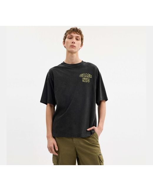 COACH Black Lemon Relaxed T-Shirt for men