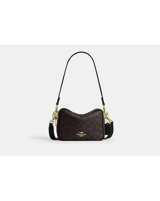 COACH Black Mini Carey Crossbody Bag