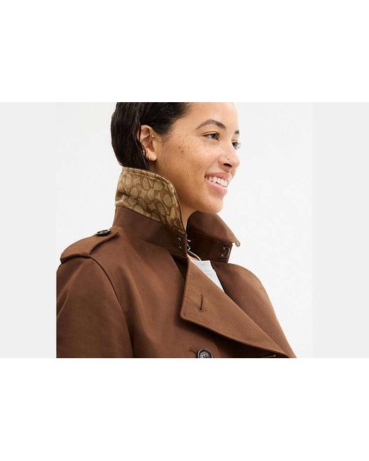 COACH Black Mid Trench Coat