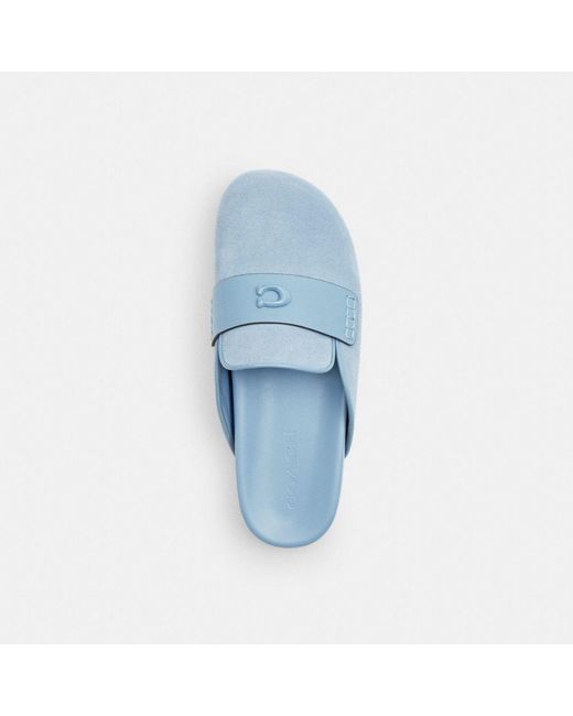 COACH Blue Sculpted C Clog