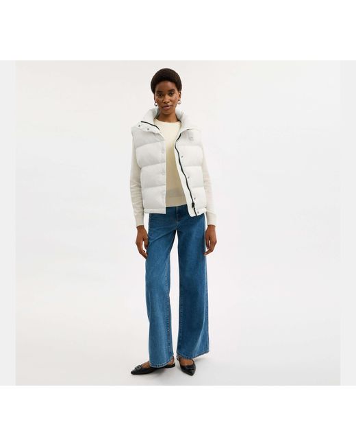COACH White Puffer Jacket Vest